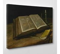 ConKrea QUADRO SU TELA CANVAS - INTELAIATO - PRONTO DA APPENDERE - Bibbia per Van Gogh- 50x70cm - Senza Cornice - (cod.270)