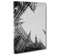 ConKrea Quadro su Tela Canvas - INTELAIATO - Pronto da Appendere - Duomo di Milano - Italia - Cattedrale - 30x40cm - Senza Cornice - (cod.1370)