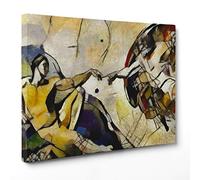 ConKrea QUADRO SU TELA CANVAS - INTELAIATO - PRONTO DA APPENDERE - La Creazione di Michelangelo Stile CUBISTA Cubismo - 50x70cm - Senza Cornice - (cod.2295)