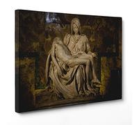 ConKrea QUADRO SU TELA CANVAS - INTELAIATO - PRONTO DA APPENDERE - La pietà di Michelangelo - Vaticano - Piazza San Pietro - 100x152cm - Senza Cornice - (cod.2748)