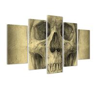 ConKrea Quadro su Tela Canvas - INTELAIATO - Pronto da Appendere - Leonardo da Vinci - Studio Anatomia Teschio - Chirurgia - 170x86cm (cod.1462)