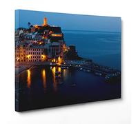 ConKrea QUADRO SU TELA CANVAS - INTELAIATO - PRONTO DA APPENDERE - Liguria - Le Cinque Terre - Mare - 70x100cm - Senza Cornice - (cod.2734)