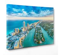ConKrea Quadro su Tela Canvas - INTELAIATO - Pronto da Appendere - Miami Beach - USA America Florida