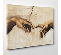 ConKrea Quadro su Tela Canvas - INTELAIATO - Pronto da Appendere - Michelangelo - La Creazione - Cappella Sistina - Museo Vaticano Roma Arte - 100x152cm - Senza Cornice - (cod.120)
