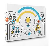 ConKrea Quadro su Tela Canvas - INTELAIATO - Pronto da Appendere - Motivazionale creatività - Idee Idea Psicologia - Marketing - 70x100cm - Senza Cornice - (cod.2429)