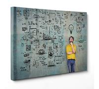 ConKrea Quadro su Tela Canvas - INTELAIATO - Pronto da Appendere - Motivazionale - Idee Idea Psicologia - Marketing - 70x100cm - Senza Cornice - (cod.2239)