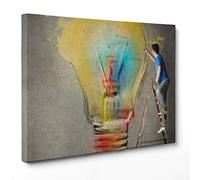 ConKrea Quadro su Tela Canvas - INTELAIATO - Pronto da Appendere - Motivazionale - Idee Idea Psicologia - Marketing - 50x70cm - Senza Cornice - (cod.2238)