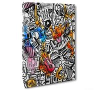ConKrea Quadro su Tela Canvas - INTELAIATO - Pronto da Appendere - Musica Jazz Soul Blues Rock - Illustrazione Graffiti - Street Art - 30x40cm - Senza Cornice - (cod.3074)