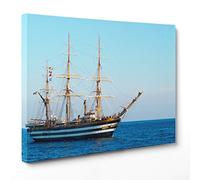 ConKrea Quadro su Tela Canvas - INTELAIATO - Pronto da Appendere - Nave Battello Amerigo Vespucci - Mare Pirati Oceano - 30x40cm - Senza Cornice - (cod.3304)