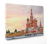 ConKrea Quadro su Tela Canvas - INTELAIATO - Pronto da Appendere - Piazza Rossa - Mosca Russia - 30x40cm - Senza Cornice - (cod.3414)