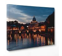 ConKrea QUADRO SU TELA CANVAS - INTELAIATO - PRONTO DA APPENDERE - Piazza San Pietro in Vaticano - Roma Italia - 50x70cm - Senza Cornice - (cod.3300)