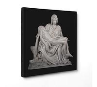 ConKrea QUADRO SU TELA CANVAS - INTELAIATO - PRONTO DA APPENDERE - Pietà di Michelangelo - Marmo di Carrara - Vaticano Roma San Pietro - Arte - 50x50cm - Senza Cornice - (cod.1356)