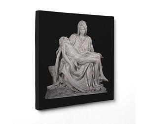 ConKrea Quadro su Tela Canvas - INTELAIATO - Pronto da Appendere - Pietà di Michelangelo - Marmo di Carrara - Vaticano Roma San Pietro - Arte- 70x70cm - Senza Cornice - (cod.1356)