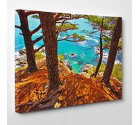 ConKrea Quadro su Tela Canvas - INTELAIATO - Pronto da Appendere - Pineta Sardegna - Mare Costa Smeralda - La Maddalena - 70x100cm - Senza Cornice - (cod.361)