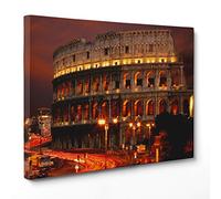 ConKrea QUADRO SU TELA CANVAS - INTELAIATO - PRONTO DA APPENDERE - Roma - Colosseo - 30x40cm - Senza Cornice - (cod.1417)