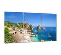 ConKrea Quadro su Tela Canvas - INTELAIATO - Pronto da Appendere - Tonnara di Scopello - Sicilia - 100x50cm (cod.3341)