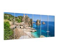 ConKrea Quadro su Tela Canvas - INTELAIATO - Pronto da Appendere - Tonnara di Scopello - Sicilia - 190x70cm (cod.3341)