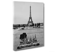ConKrea QUADRO SU TELA CANVAS - INTELAIATO - PRONTO DA APPENDERE - Torre Eiffel Parigi - Francia - 30x40cm - Senza Cornice - (cod.3257)