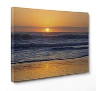 ConKrea QUADRO SU TELA CANVAS - INTELAIATO - PRONTO DA APPENDERE - Tramonto sul Mare - 30x40cm - Senza Cornice - (cod.2598)