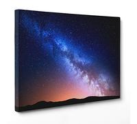 ConKrea Quadro su Tela Canvas - INTELAIATO - Pronto da Appendere - Universo - Spazio - Stelle e Nebulose - Via Lattea Pianeti - 50x70cm - Senza Cornice - (cod.2290)