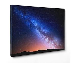 ConKrea Quadro su Tela Canvas - INTELAIATO - Pronto da Appendere - Universo - Spazio - Stelle e Nebulose - Via Lattea Pianeti - 50x70cm - Senza Cornice - (cod.2290)