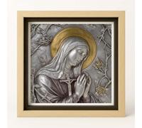 ConKrea - Stampa Religiosa Santa Rita da Cascia con Cornice Artigianale 30x30 cm | Icona Religiosa da Parete Incorniciata | Quadro Sacro per Casa o Regalo