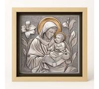 ConKrea - Stampa Religiosa Sant'Antonio di Padova 1 con Cornice Artigianale 30x30 cm | Icona Religiosa da Parete Incorniciata | Quadro Sacro per Casa o Regalo