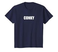 Conky - Tipografia Parola Divertente Maglietta, Bambini, Navy, 10 Anni
