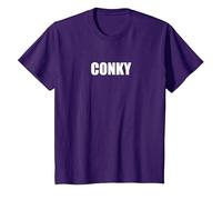 Conky - Tipografia Parola Divertente Maglietta, Bambini, Viola, 6 Anni