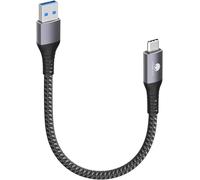 CONMDEX Cavo tipo C corto 10 Gbps (2 pezzi, 20cm/0,2 m), USB 3.1 Gen 2 Android Auto USB C Cavo 3,1 A Ricarica Rapida per Samsung Galaxy S23/S22/S21 Note 20, LG V30, Google Pixel 7A, Moto G Z2 Grigio