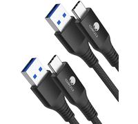 CONMDEX Cavo tipo C corto 10 Gbps (2 pezzi,2m/6.6ft), USB 3.1 Gen 2 Android Auto USB C Cavo 3,1 A Ricarica Rapida per Samsung Galaxy S23/S22/S21 Note 20, LG V30, Google Pixel 7A, Moto G Z2 Nero