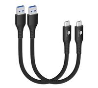 CONMDEX Cavo tipo C corto 10 Gbps (2 pezzi, 30cm/0,3m), USB 3.1 Gen 2 Android Auto USB C Cavo 3,1 A Ricarica Rapida per Samsung Galaxy S23/S22/S21 Note 20, LG V30, Google Pixel 7A, Moto G Z2 Nero