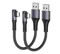 CONMDEX Cavo USB a USB C Ad Angolo Retto 20CM/0.2M 10Gbps Dati Tipo C Android Auto USB 3.1 Gen2 3.1A QC3.0 Da A a C Ricarica Rapida per iPhone 15 Pro max Samsung Note20 Galaxy S23/S22 Pixel 8 2Pack