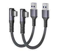 CONMDEX Cavo USB a USB C Ad Angolo Retto 50CM/0.5M 10Gbps Dati Tipo C Android Auto USB 3.1 Gen2 3.1A QC3.0 Da A a C Ricarica Rapida per iPhone 15 Pro max Samsung Note20 Galaxy S23/S22 Pixel 8 2Pack
