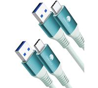 CONMDEX Cavo USB C 1M 2Pack 10Gbps Dati USB3.1 Gen2 Tipo C Cavo Android Auto QC3.0 3.1A USB da A a C Caricatore rapido per Samsung Note20 Galaxy S23/S22/S21 Z Flip5 TabS9 Pixel8 OnePlus11-verde