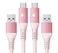 CONMDEX Cavo USB C 1M 2Pack 10Gbps Dati USB3.1 Gen2 Tipo C Cavo Android Auto QC3.0 3.1A USB da A a C Caricatore rapido per Samsung Note20 Galaxy S24/S23/S22/S21 Z Flip5 Tab S9 Pixel 8 OnePlus11-rosa