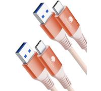 CONMDEX Cavo USB C 1M 2Pack 10Gbps Dati USB3.1 Gen2 Tipo C Cavo Android Auto QC3.0 3.1A USB da A a C Caricatore rapido per Samsung Note20 Galaxy S23/S22/S21 Z Flip5 TabS9 Pixel8 OnePlus11-arancione