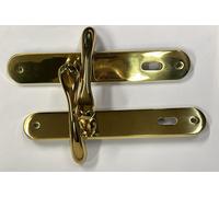 CONMETALL - MANIGLIA ERIKA SU PLACCA Q8/90 CON MOLLA ORO LUCIDO