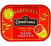 Connables - Sardine con olio d'oliva vergine extra senza bordi, 115 g