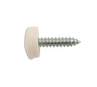 Connect 30633 Number Plate Security Screws 6 x 20mm White cap 100pc