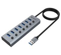 Connect 7 IPS 7 Porta USB 3.2 Gen 1 Hub Con Singoli Interruttori - AK-HB-21BKCM