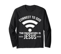 Connect To God The Password Is Jesus Christian divertente regalo Maglia a Manica