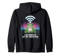 Connected But Not Understood - Absurd Frog WiFi Vaporwave Felpa con Cappuccio