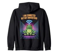 Connected But Not Understood - Absurd Frog WiFi Vaporwave Felpa con Cappuccio
