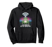 Connected But Not Understood - Absurd Frog WiFi Vaporwave Felpa con Cappuccio