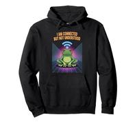 Connected But Not Understood - Absurd Frog WiFi Vaporwave Felpa con Cappuccio