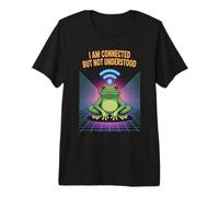 Connected But Not Understood - Absurd Frog WiFi Vaporwave Maglietta Premium