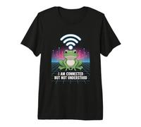 Connected But Not Understood - Absurd Frog WiFi Vaporwave Maglietta Premium