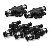 Connecteur Pneumatique, Connettori Pneumatici, Connettori a Innesto per Aria Compressa, Raccordi per Valvole di Controllo, Valvola a Sfera Pneumatica da 5 Pezzi da 8 mm