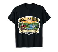 Connecticut Il Viaggiatore dei visitatori del Souvenir dello Stato della costituzione Maglietta